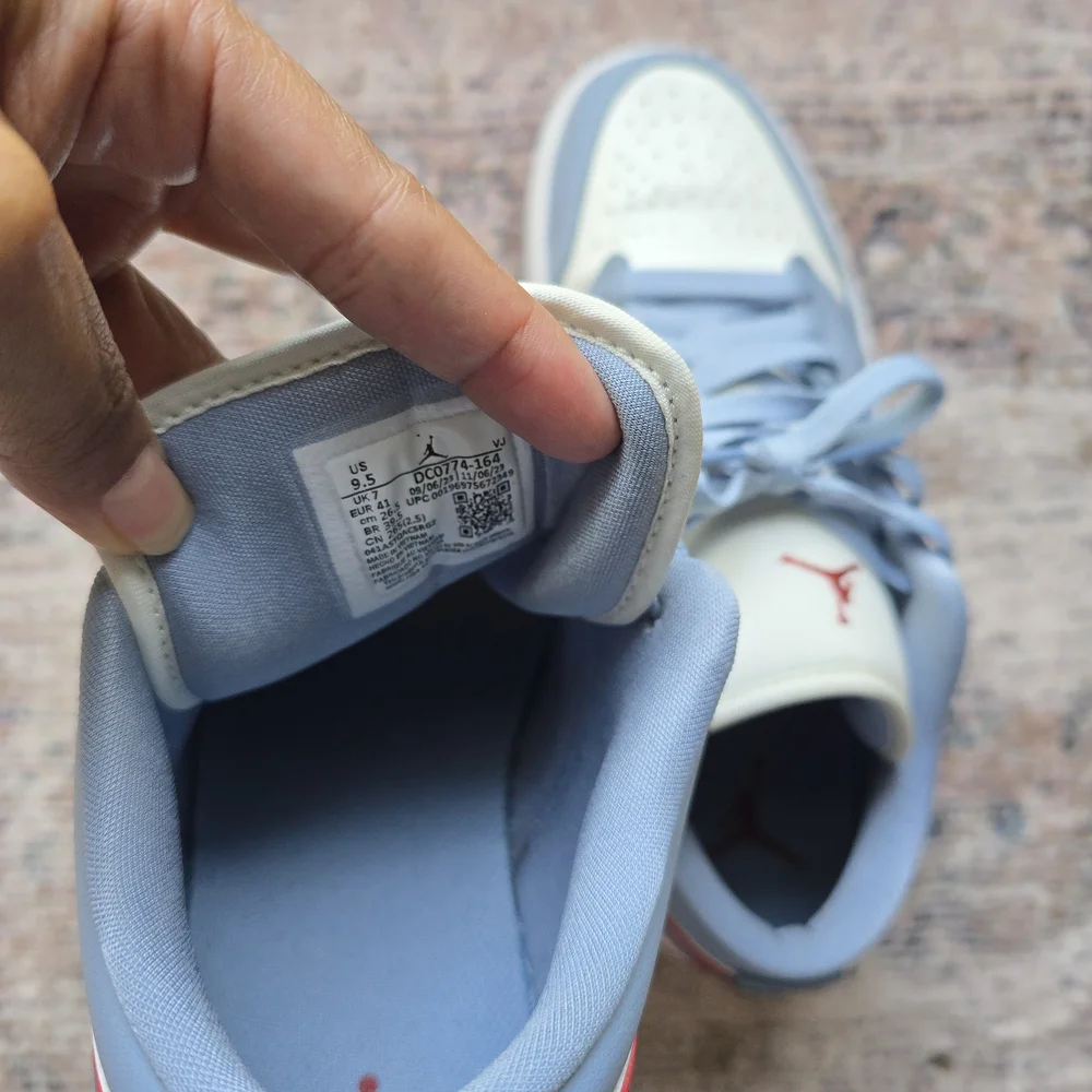 Womens Nike Air Jordan 1 Low 'Blue Whisper Dune Red' - Picture 4 of 4